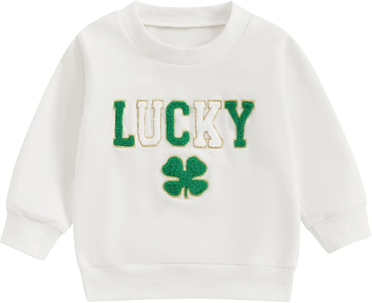 Toddler Baby Girl Long Sleeve Ruffle Sweatshirt Tops Basic Solid Color Oversized Sweater Shirts K... | Amazon (US)