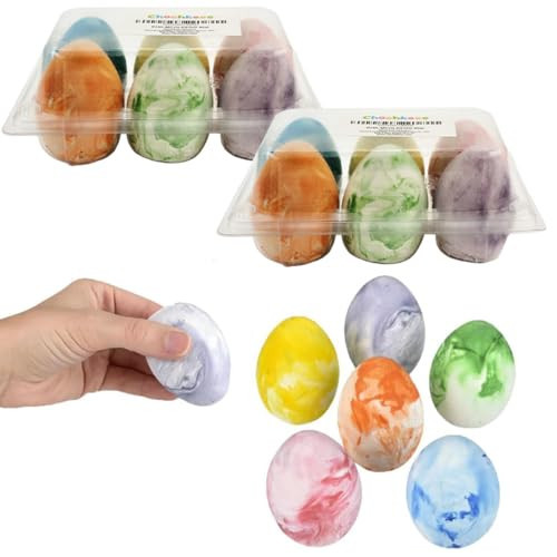 Chochkees Easter Marbelized Egg Chalk, Sidewalk Chalk for Kids, Easter Basket Stuffers Gifts Fillers, Perfect For Easter Egg Hunt, Party Favors, 2.5" Inch (12-Pack) | Amazon (US)