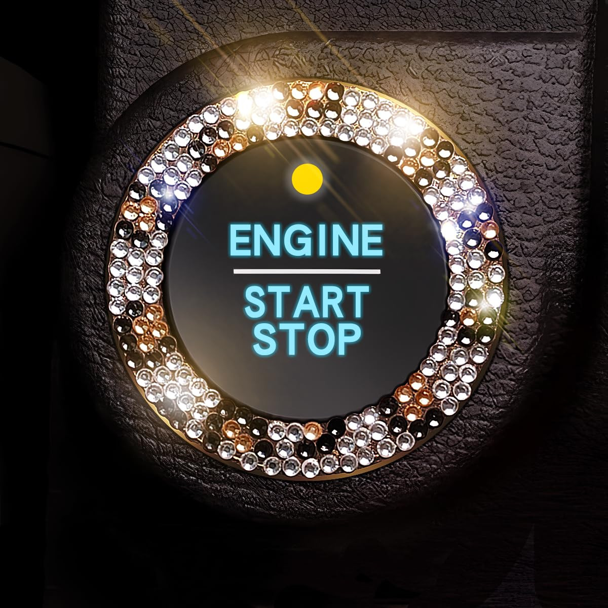 3 Circles of 160 Rhinestones Bling Car Push Start Button Cover Accessories for Women - Emblem Sti... | Amazon (US)