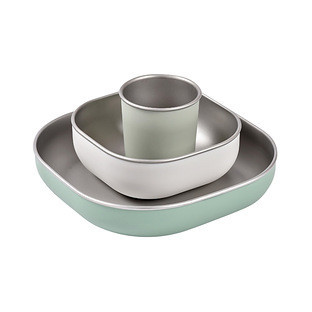 BEABA® Stainless Steel Meal Set Sage Green | The Container Store