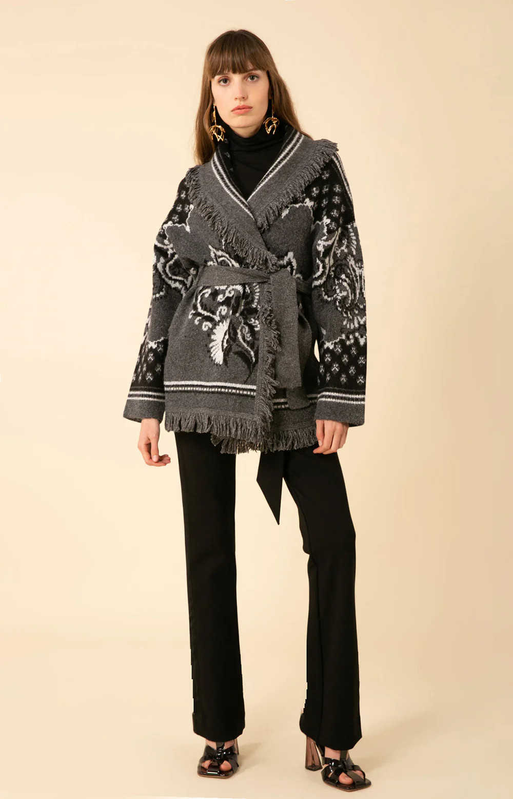 Zelie Wool Blend Wrap Sweater | Hale Bob