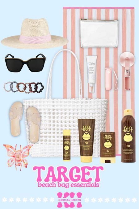 Target beach bag essentials!! Summer is ahead don’t forget to get your target pickup scheduled!!!

Target finds, beach bag, pool tote, sunscreen, sandals, sun hat, handheld fan, claw clips, sunglasses, spf chapstick

#LTKSeasonal #LTKitbag #LTKswim