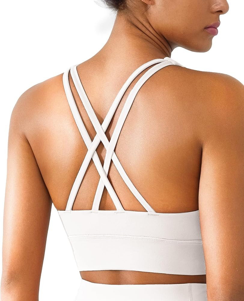 BRXL High Support Padded Sports Bra for Women Buttery Soft Criss Cross Back Strappy Workout Athle... | Amazon (US)
