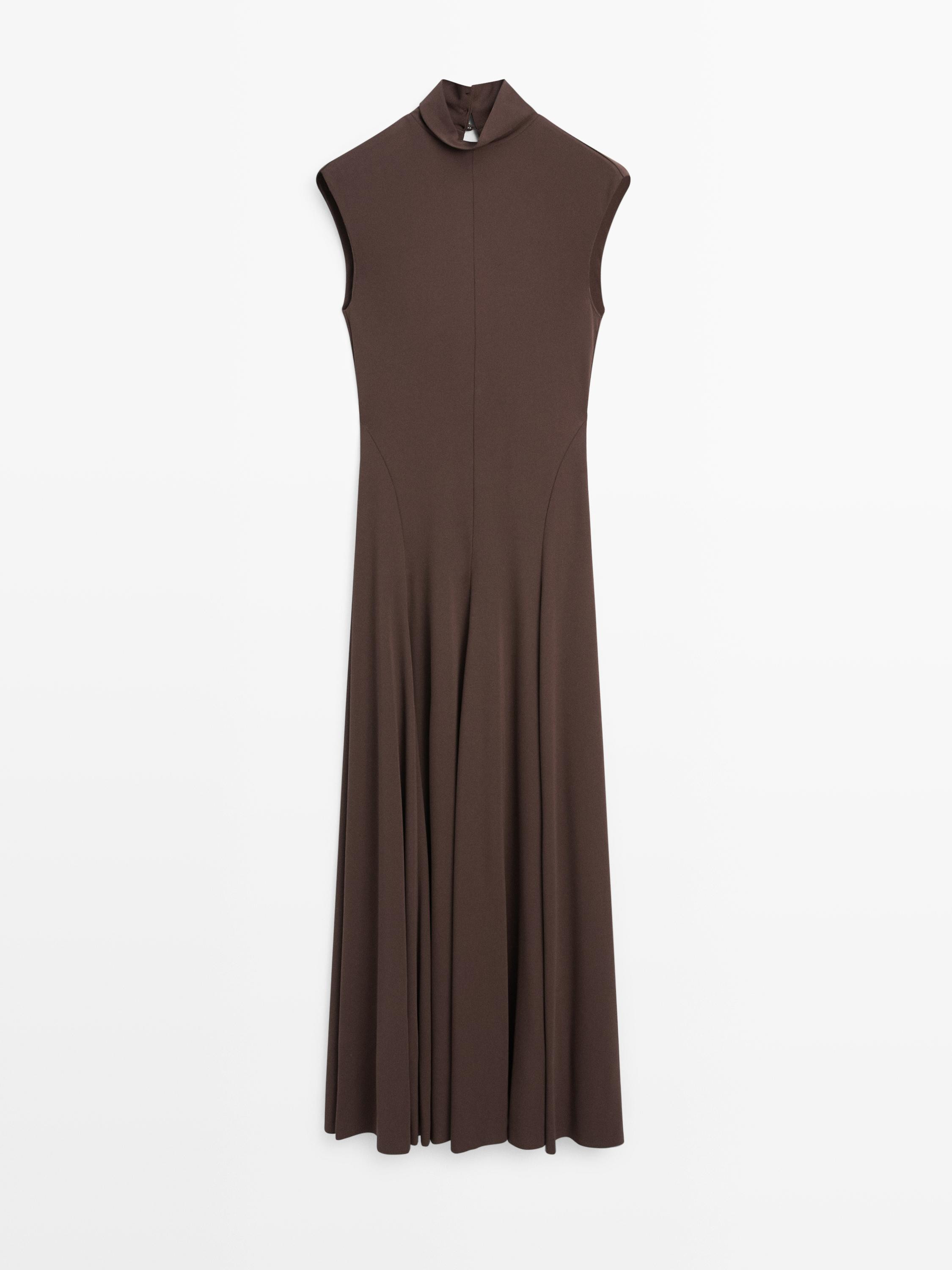 Robe longue à col montant - STUDIO | Massimo Dutti FR