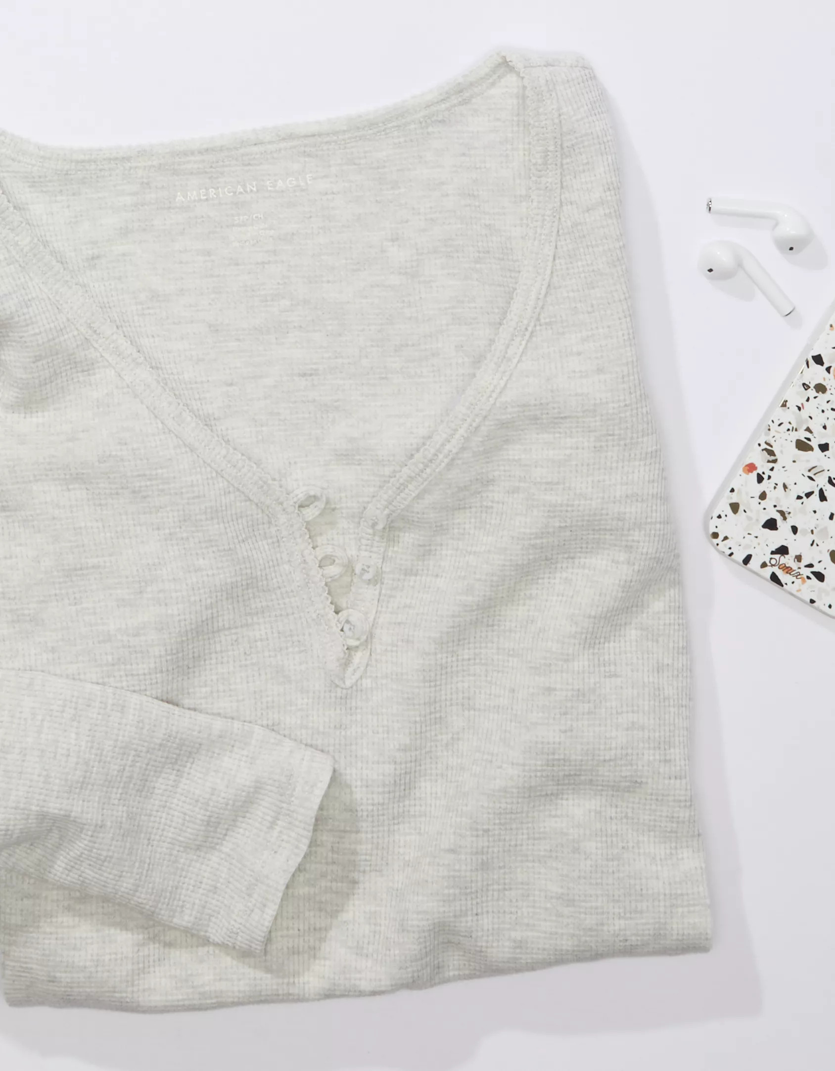 AE Long-Sleeve V-Neck Henley Tee | American Eagle Outfitters (US & CA)