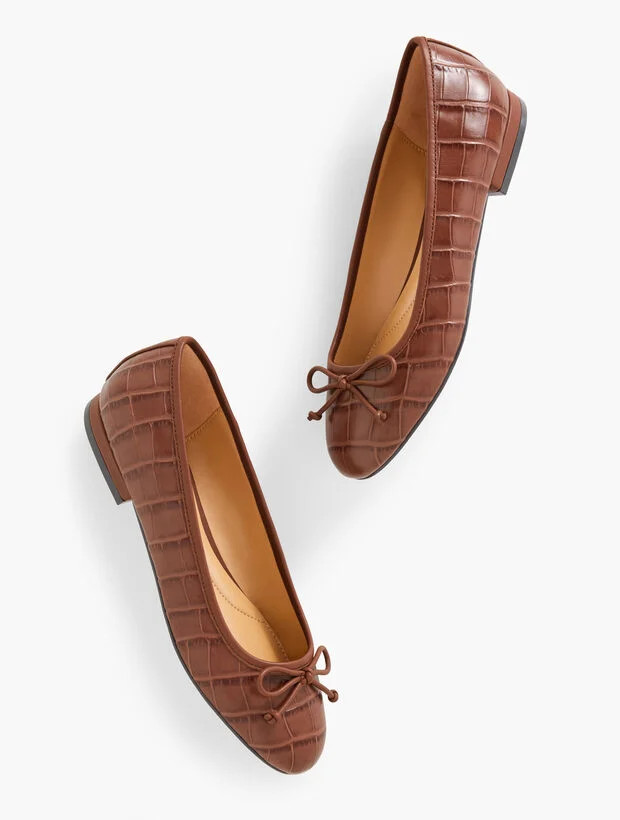 Madison Ballet Flats - Croc Embossed | Talbots