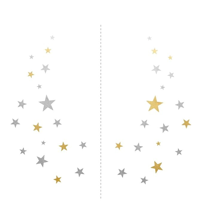STARRY EYE JEWEL set of 25 premium waterproof temporary metallic gold and silver jewelry foil fes... | Amazon (US)