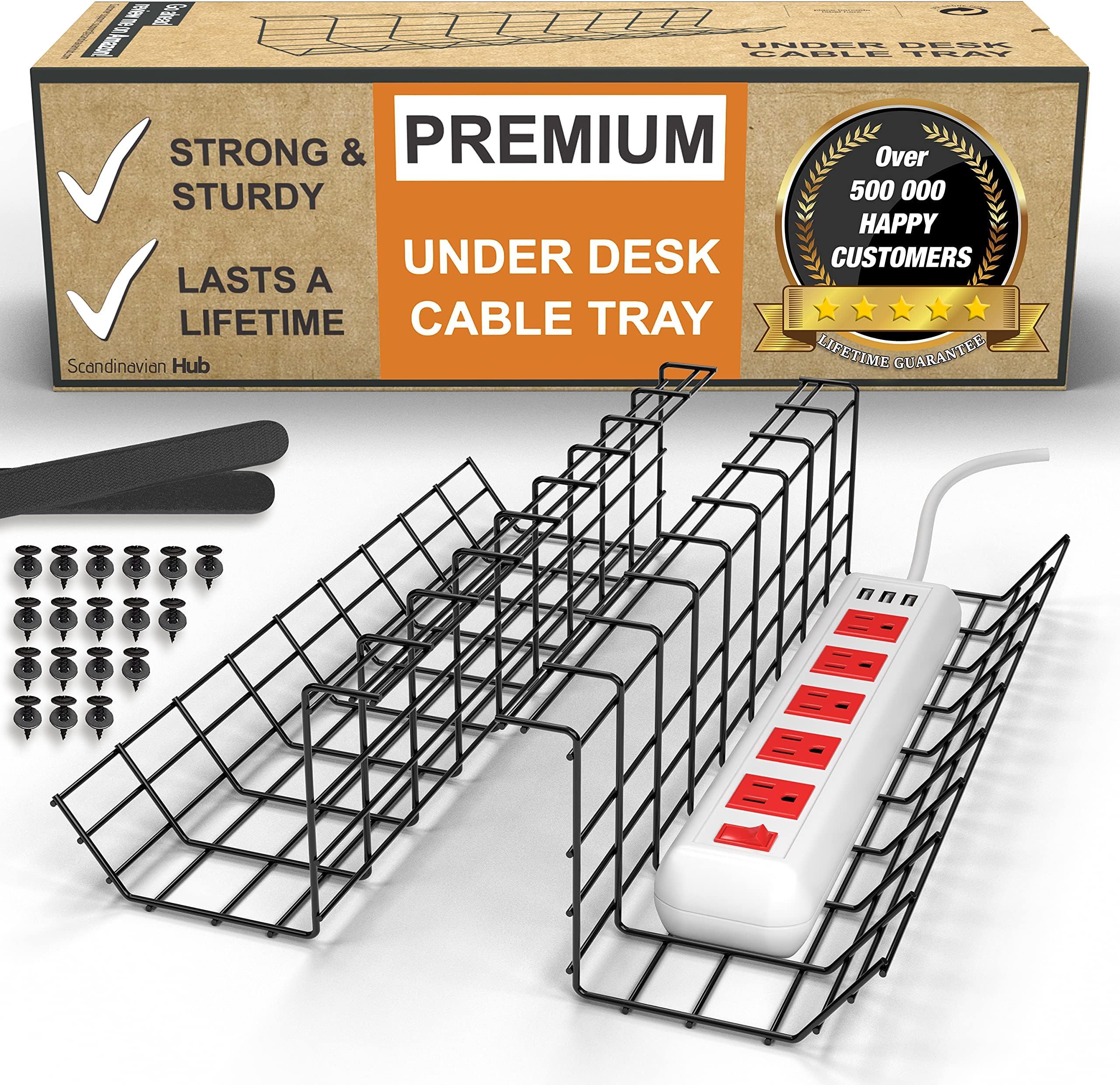 Under Desk Cable Management Tray - Under Desk Cable Organizer for Wire Management. Desk Cable Tray f | Amazon (CA)