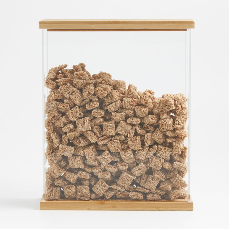 Large Rectangular Acrylic Kitchen Canister with Bamboo Lid + Reviews | Crate & Barrel | Crate & Barrel