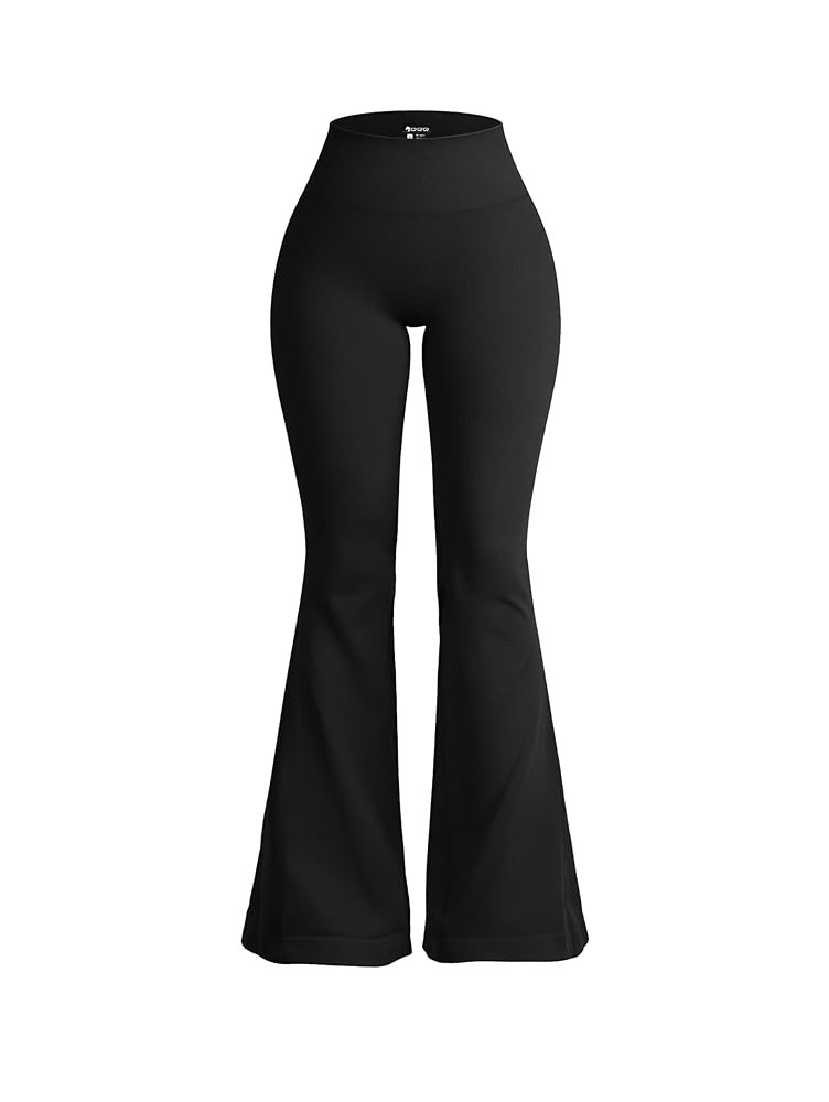 OQQ Women's Flared Pants High Waisted Yoga Leggings Stretchy Bell Buttom Wide Leg | Amazon (US)