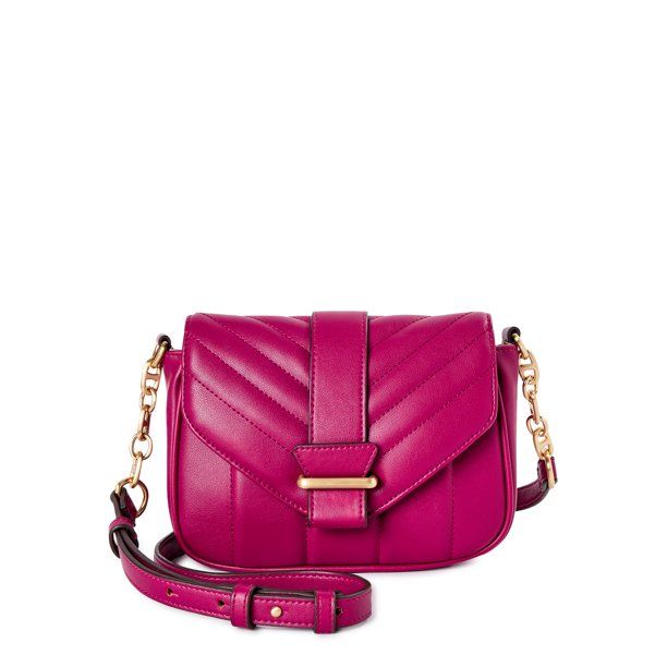 Time and Tru Women’s Camber Crossbody Handbag Pink - Walmart.com | Walmart (US)