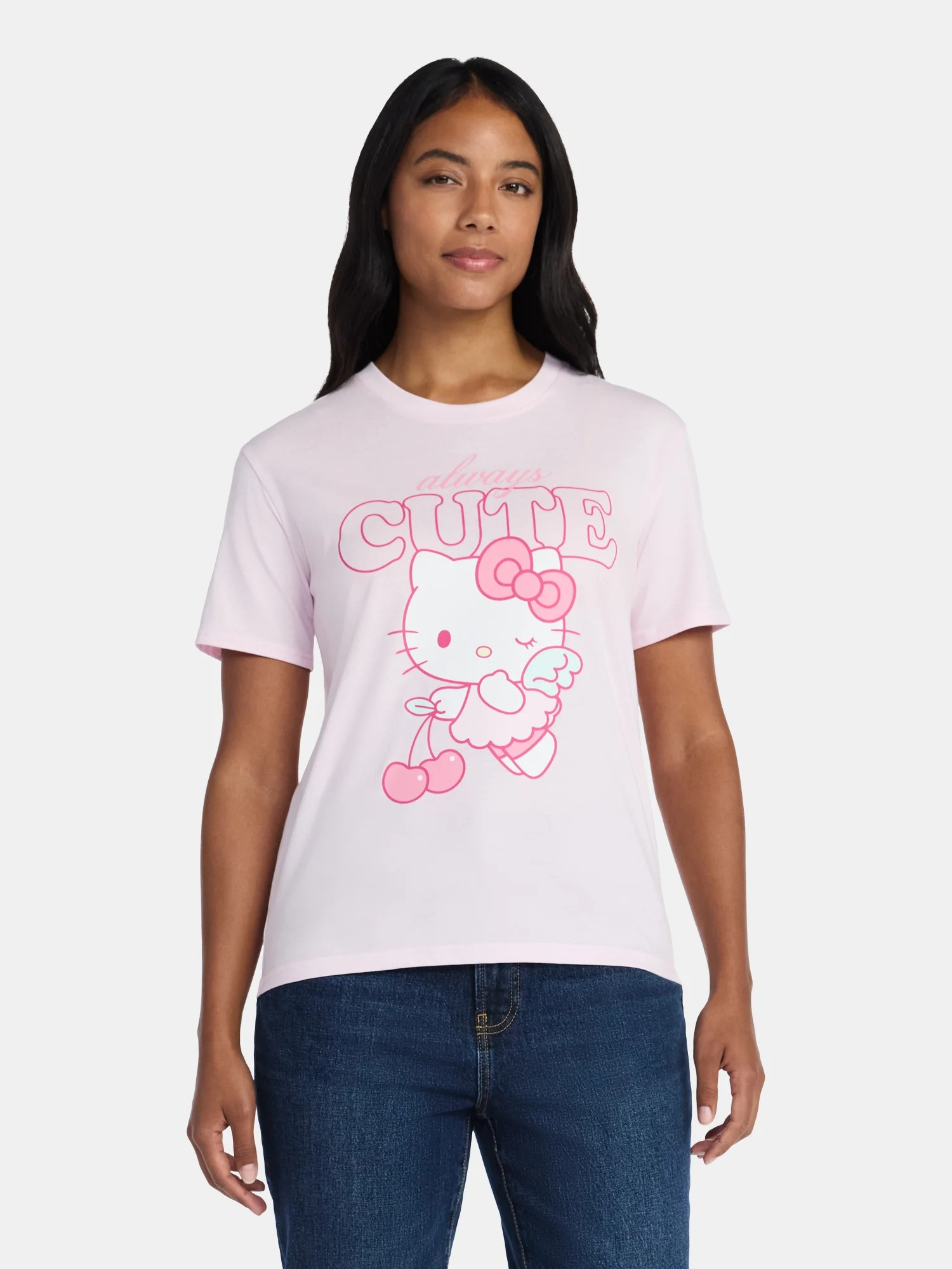 Hello Kitty Women's Graphic Tee with Short Sleeves, Sizes XXS-XXL | Walmart (US)