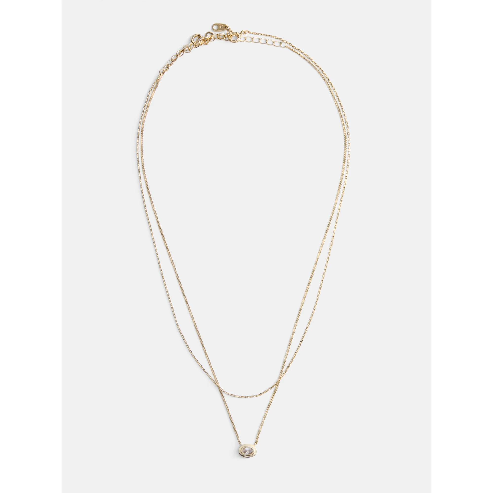 Free Assembly Women's Demi Fine 14K Gold Plated Cubic Zirconia Layered Necklace Set, 15" + 2" Ext... | Walmart (US)