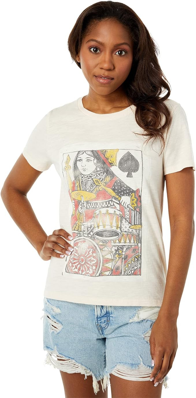 Lucky Brand Women's Short Sleeve Queen of Spades Graphic Tee | Amazon (US)