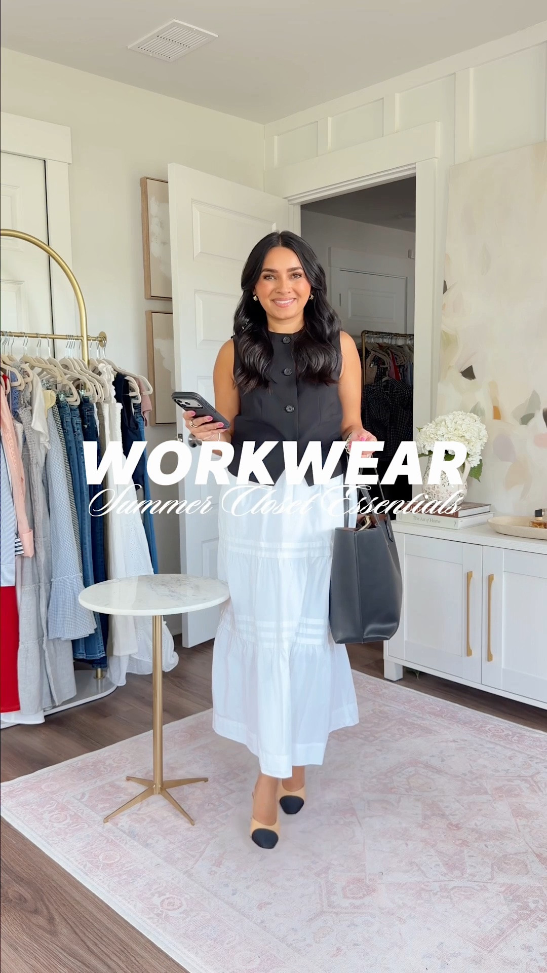 Summer Workwear Outfits!
For reference: I’m 5’0, petite, 32b bra size, and 2/26 in bottoms, pear shaped. 
*Everything I share is unaltered! TTS means true to size. Between size 5-6.5 in shoes

Black gingham top size xs petite - runs a little big, i could have sized downa  size
Black scalloped pants size 2 petite TTS
Cap toe heels are Chanel, similar linked

White button down size 2 - sized up a size
Navy eyelet skirt size 0 regular, sized down a size regular but does in come petite!
Tan heels - old, similar linked

White tweed jacket size xs TTS
Black pants size 2 petite - I have a little room in the waist
Tan heels - old, similar linked

Blue button down size xs TTS
Navy cardigan size xxs TTS
Ecru jeans size 26 petite TTS
Brown flats size 5 TTS

Black vest size 0 petite TTS
White skirt size xs TTS
Cap toe heels are Chanel, similar linked


Business casual workwear
Office outfits
Summer workwear
Petite style

#LTKWorkwear #LTKPetite #LTKSaleAlert