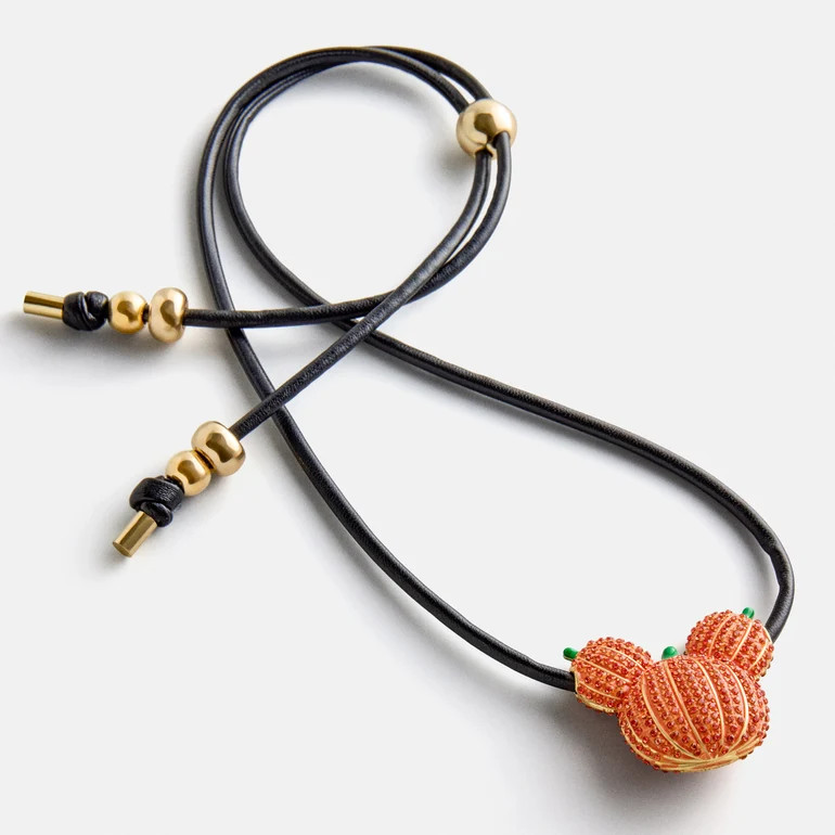 Disney Mickey Mouse Pumpkin Cord Necklace - Orange | BaubleBar