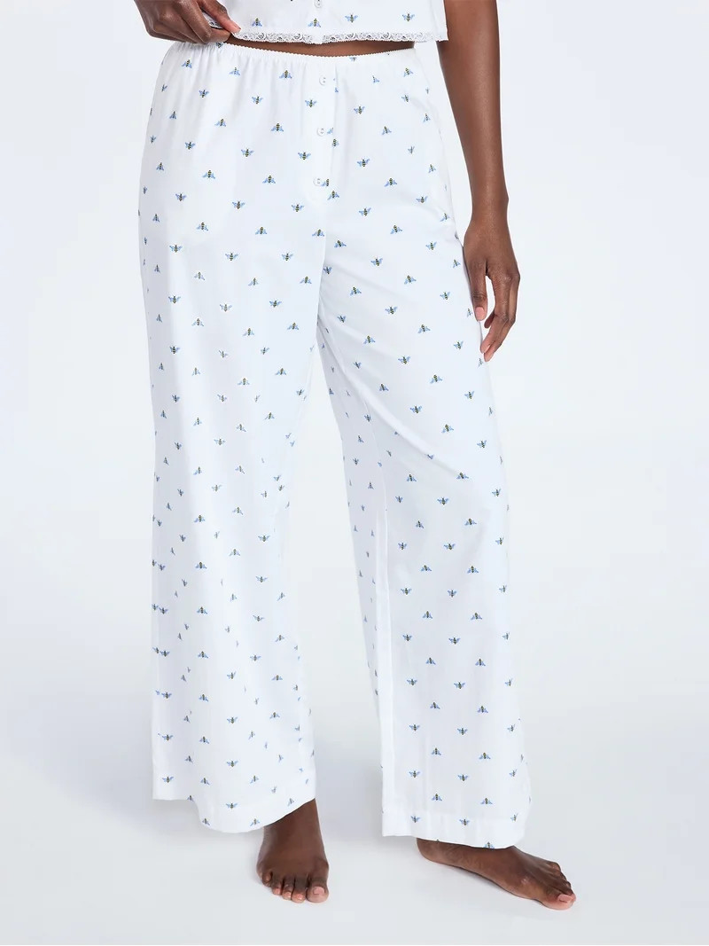 Joyspun Women's Poplin Sleep Pants, 31'' Inseam, Sizes XS-3X | Walmart (US)