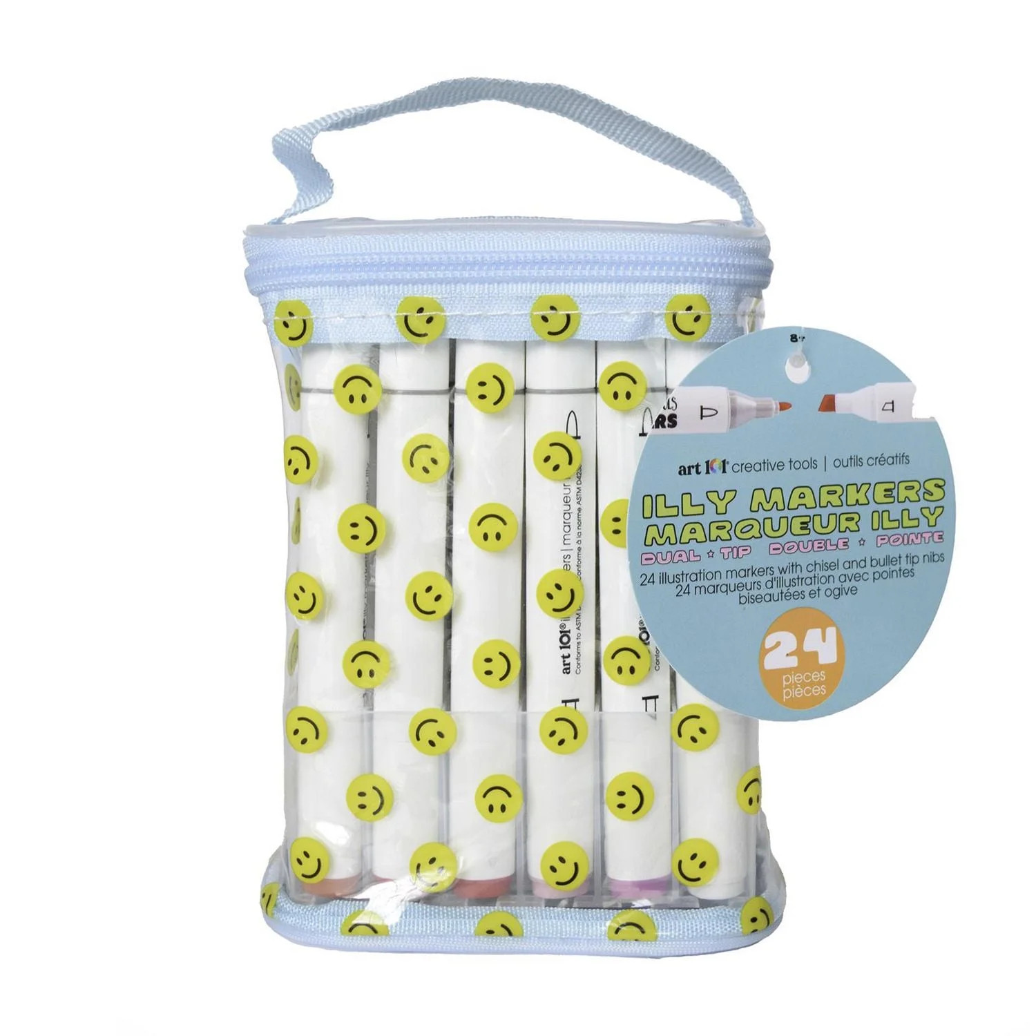 Art 101 Illy Marker Bag, Smiley Face Edition with 24 Pieces, 24 Count Illy Marker Bag | Walmart (CA)