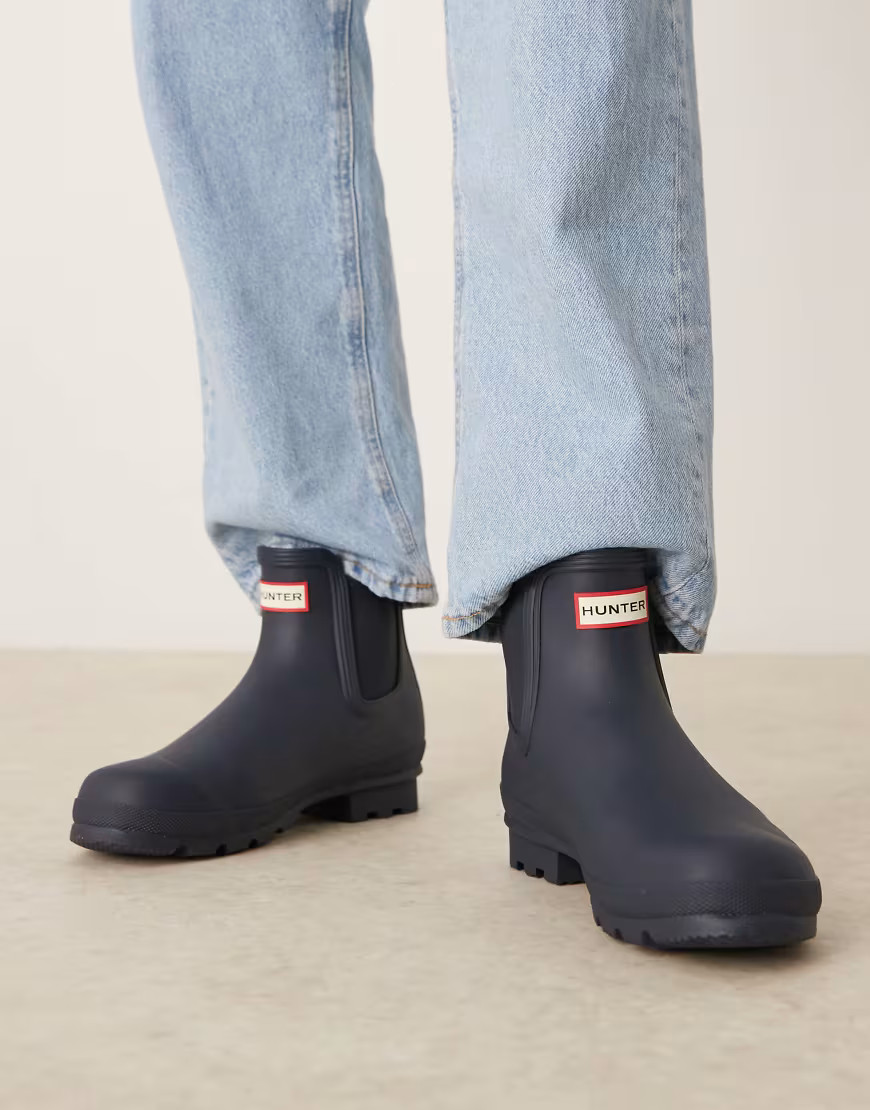 Hunter original chelsea boot in navy-Green | ASOS (Global)
