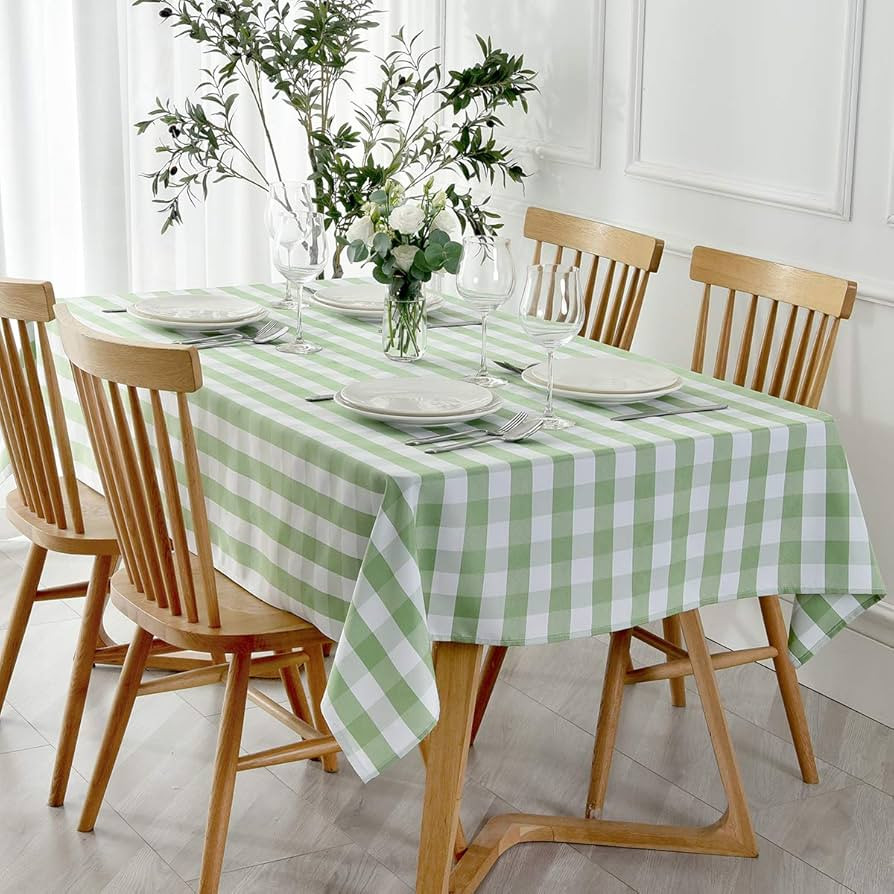 maxmill Checkered Rectangle Tablecloth Water Resistance Wrinkle Free Spillproof Heavy Weight Ging... | Amazon (US)