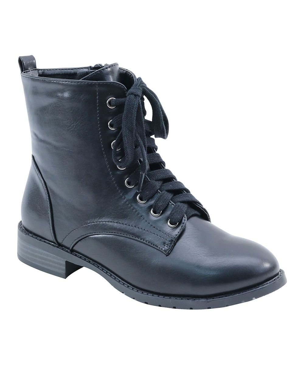 Selina Women's Casual boots BLACK - Black Combat Boot - Women | Zulily