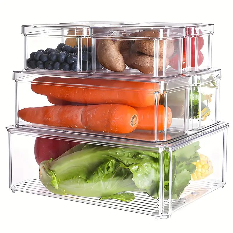 Refrigerator Storage Bins Stackable Transparent Plastic Food - Temu | Temu Affiliate Program