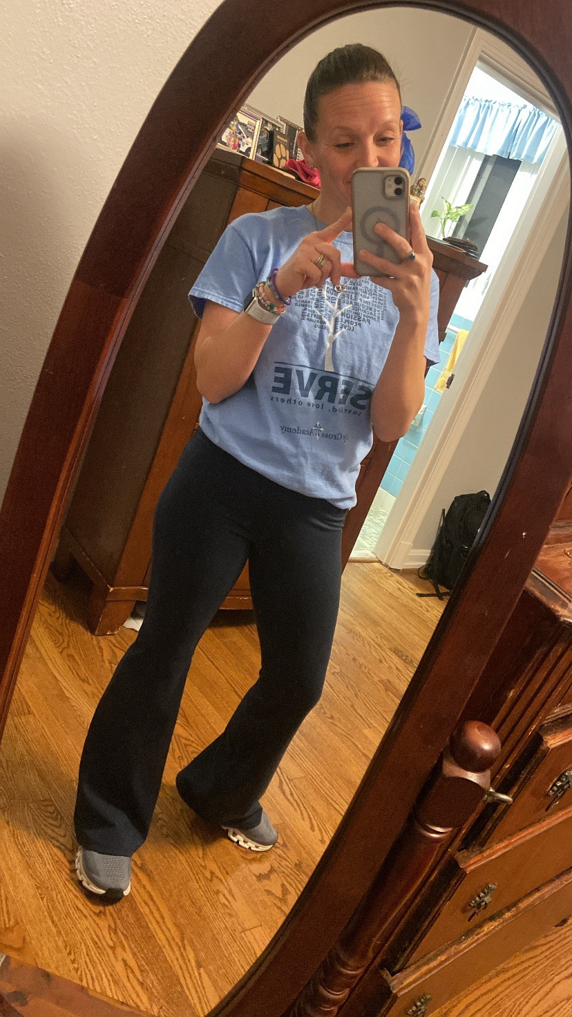 These buttery pants are the best: spandex, hug the legs and not too tight, so soft, great length.  


#target #under25 #athleisure #designerdupe #budgetfriendly #flareggings 

#LTKFindsUnder50 #LTKU #LTKstorytime #LTKootd #LTKActive #LTKvlog #LTKOver40