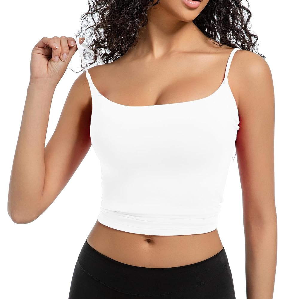 NEXSONIC Tank Tops for Women Square Neck Sexy Cropped Adjustable Spaghetti Strap Tanks Summer Sle... | Amazon (US)