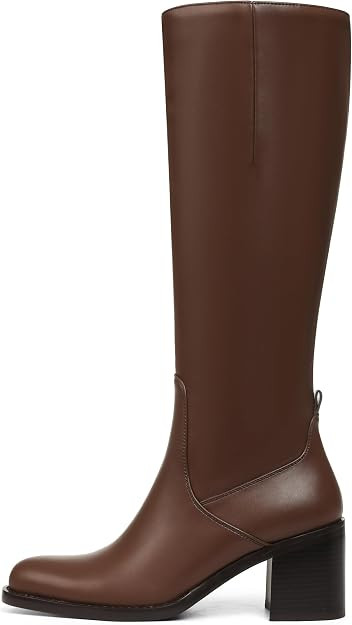 Mattiventon Knee High Boots Women Long Tall Boots Chunky Heel Round Toe Side Zipper Fashion Dress... | Amazon (US)