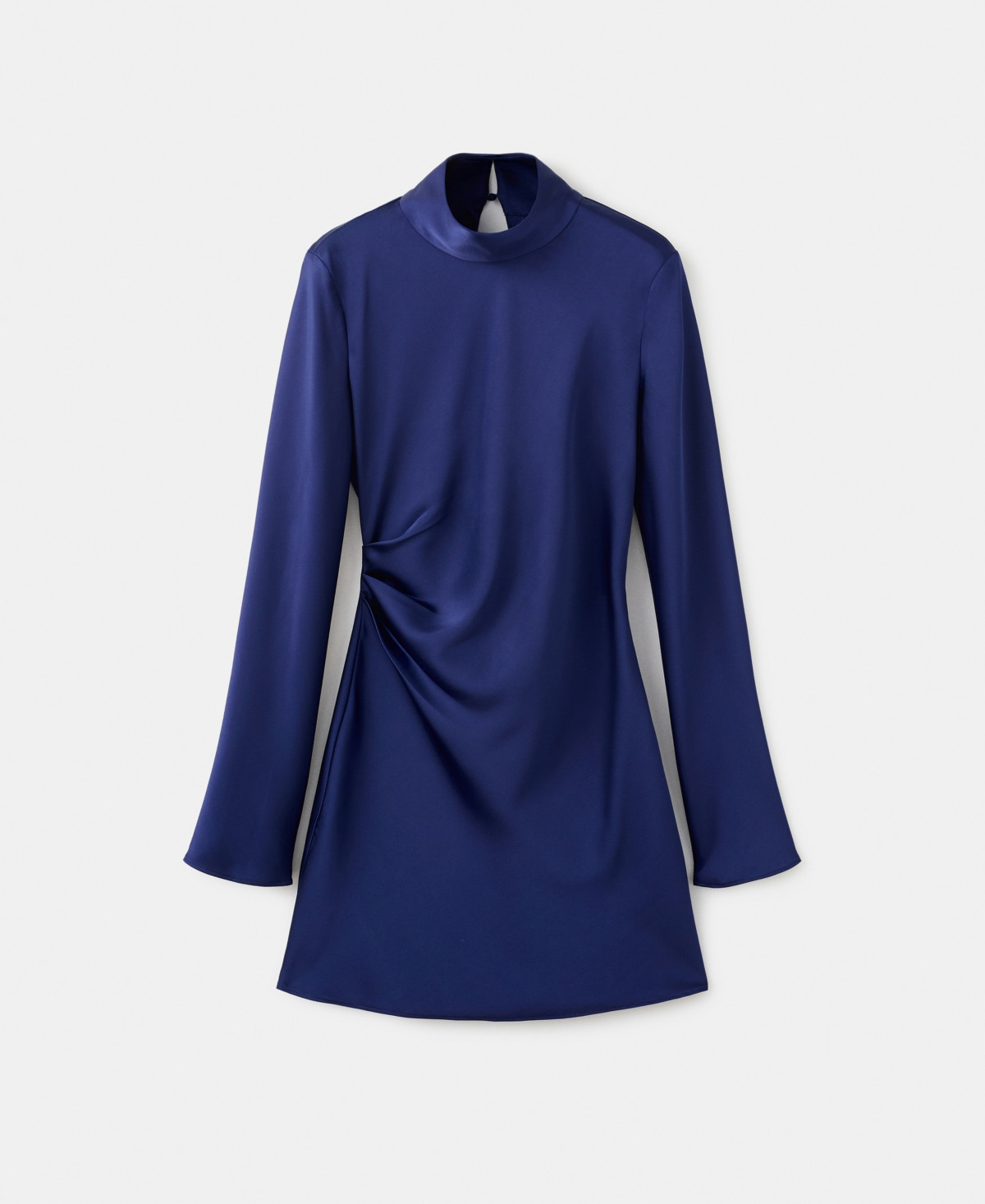 Mango Women's Pleat Detail Satin Dress - Indigo Blue | Macy's