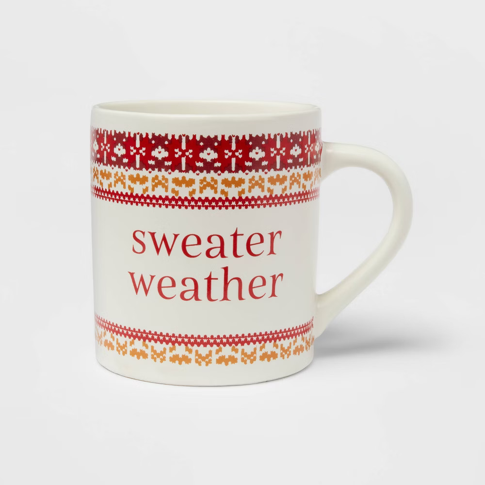 16oz Stoneware Sweater Weather Mug - Threshold | Target