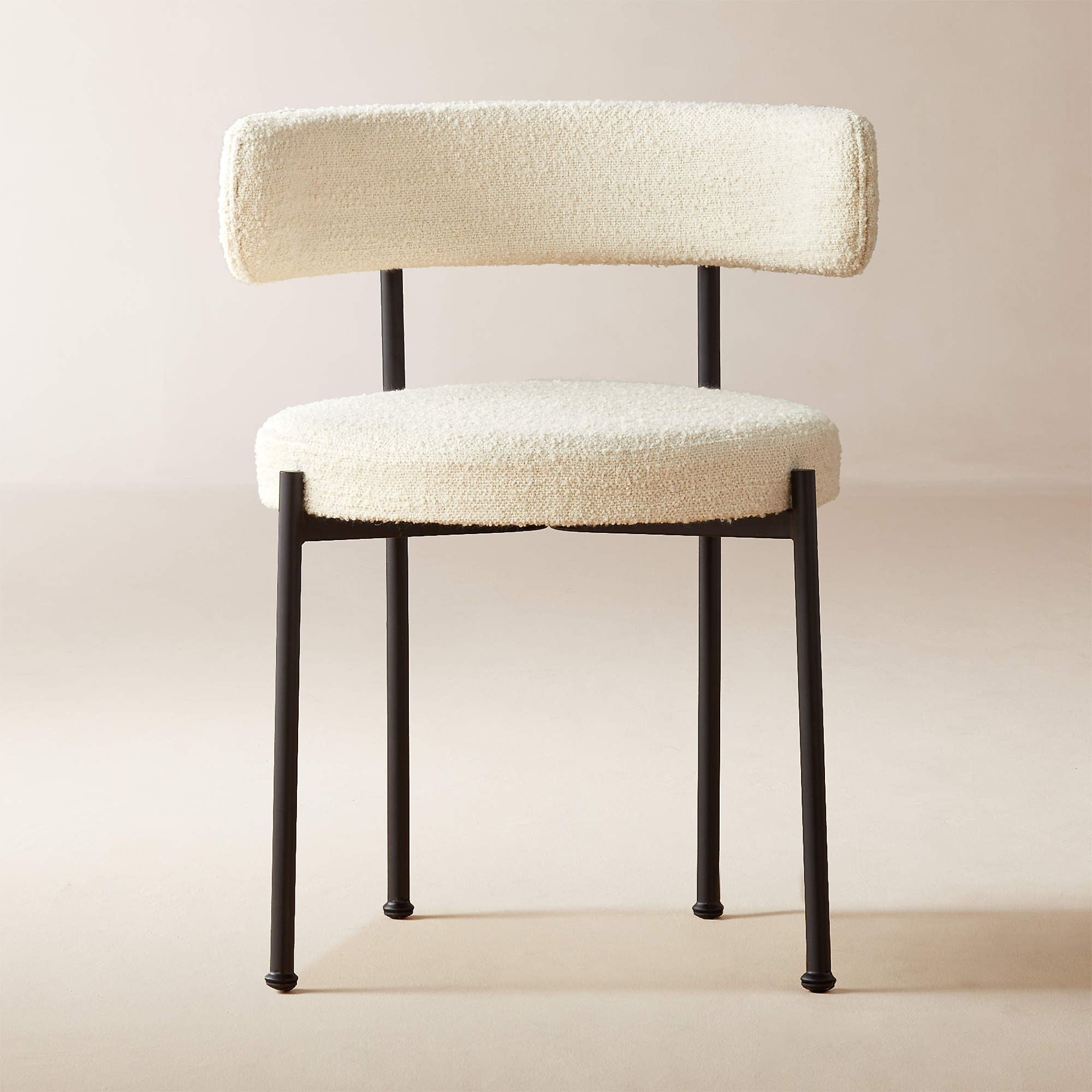 Inesse Boucle Ivory Modern Dining Chair + Reviews | CB2 | CB2