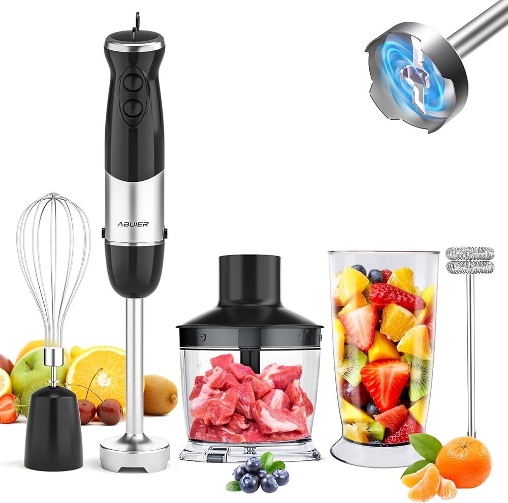 Immersion Blender Handheld 5 in 1 Hand Blender, 800W Hand Mixer Stick, 12 Speed and Turbo Mode Ha... | Amazon (US)