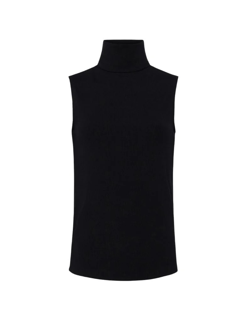 L'agence Ceci Sleeveless Turtleneck in Black | Ambiance
