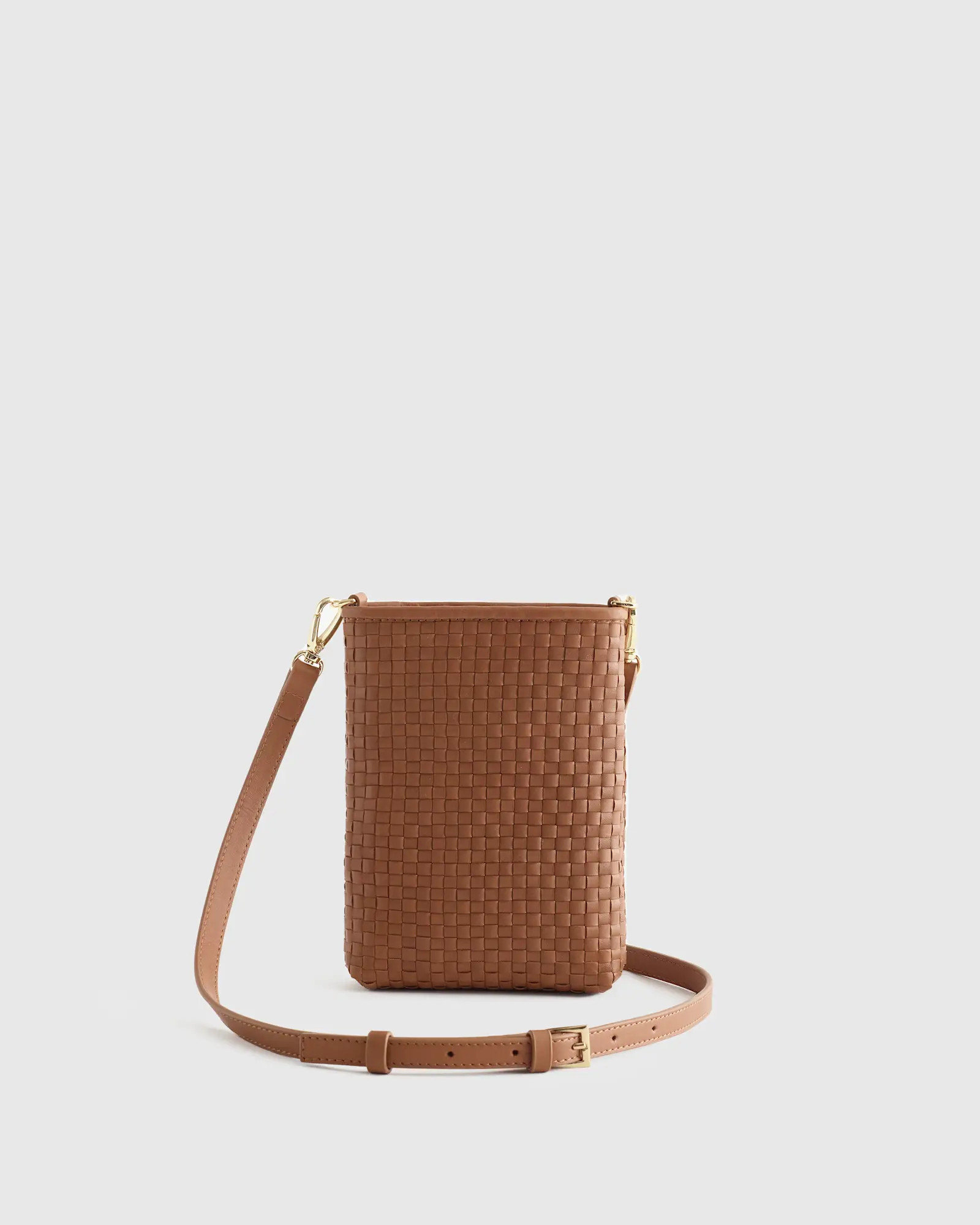 Italian Leather Handwoven Phone Crossbody | Quince