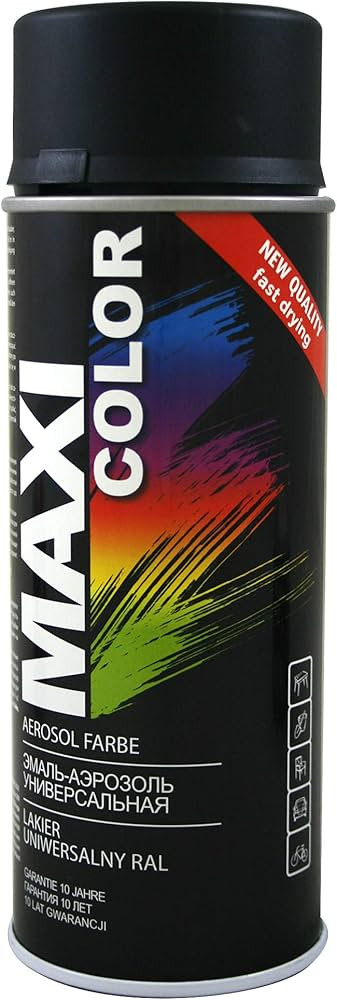 MAXI COLOR NEW QUALITY Sprühlack Lackspray 400ml Universelle Farbe RAL 9005 matt Sprühlack Schw... | Amazon (DE)