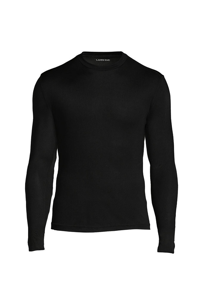 Men's Silk Long Underwear Crew Neck - Lands' End - Black - M | Lands' End (US)