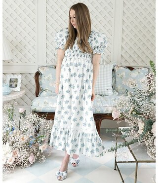 x Born on Fifth Lottie Floral Smocked Square Neck Tie Short Puff Sleeve A-Line Dress | Dillards