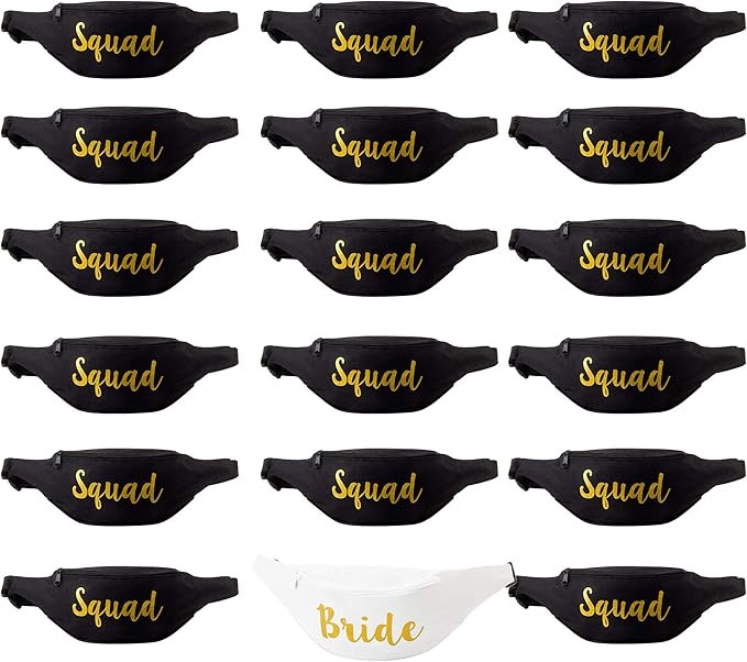 Bachelorette Fanny Packs | Bride Fanny Pack | Squad Fanny Packs (Cursive Font) (18 Pack) | Amazon (US)