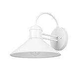 Globe Electric 44388 11" Outdoor Wall Sconce, Matte White, Outdoor Lighting Modern, Wall Lighting, P | Amazon (US)