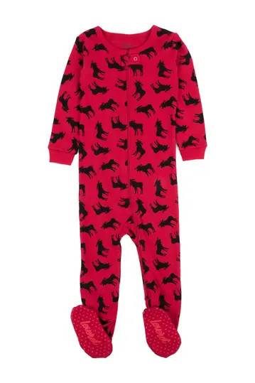 Moose Print Footed Pajama Sleeper | Nordstrom Rack