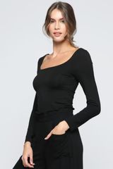 Sleek Style Basic Top In Black | UOI Boutique