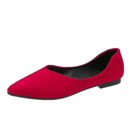 TOWED22 Womens Flats, Women's Flats Ballet Flats for Women Casual or Dressy Shoes for Women Comfortable Flats Womens Shoes,Red | Walmart (US)