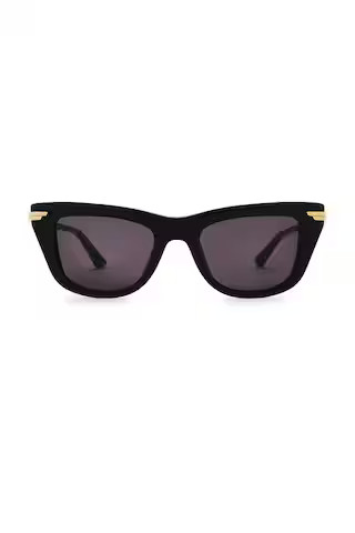 Bottega Veneta Square Sunglasses in Black, Gold, & Grey from Revolve.com | Revolve Clothing (Global)