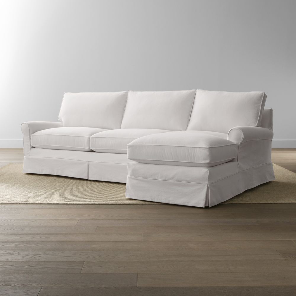 Harborside Slipcovered 2-Piece Sectional | Crate & Barrel