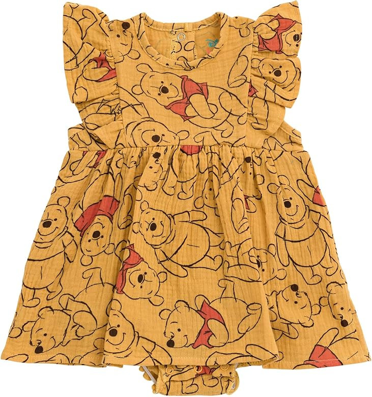 Disney Winnie The Pooh Mickey Mouse Outfit Set Shortall Dress Newborn to Little Kid | Amazon (US)