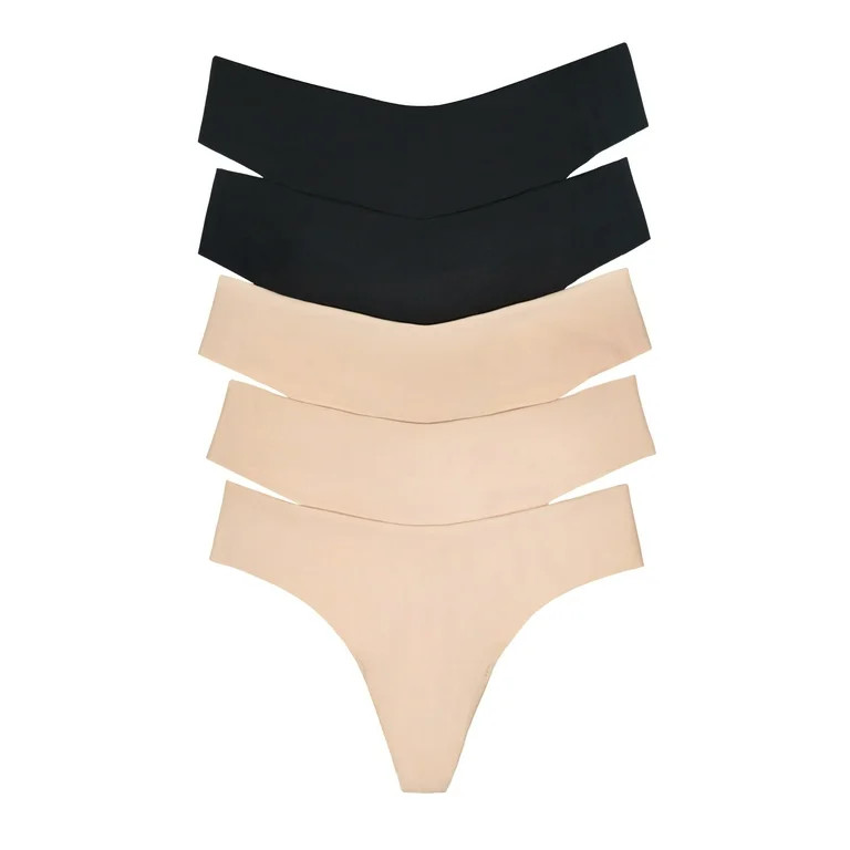 Joyspun Women's No Show Freecut Thong Panties, 5-Pack, Sizes XS to 3X, Style JS691PK - Walmart.co... | Walmart (US)