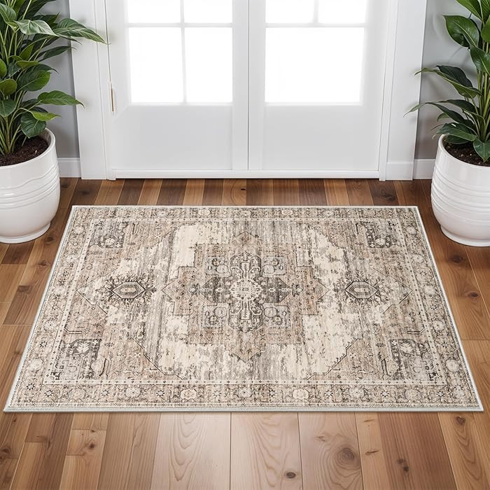 RUUGME Washable 2x3 Area Rugs - Large Boho Rugs for Living Room Stain Resistant Carpet Vintage Tr... | Amazon (US)