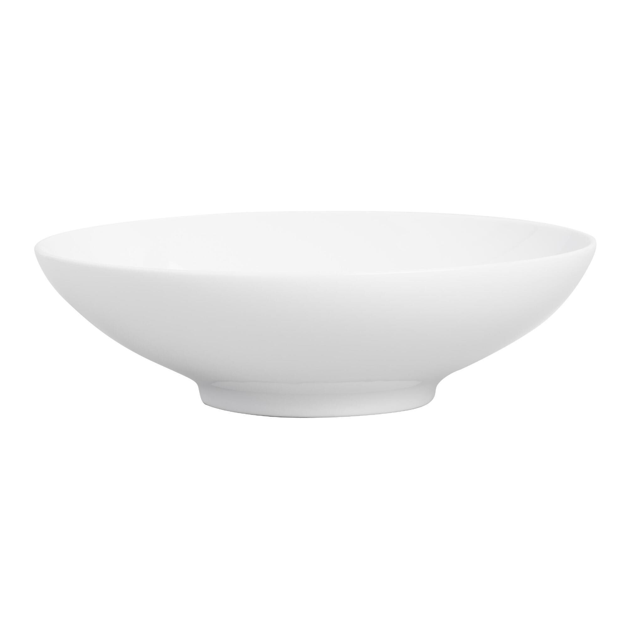 Coupe White Porcelain Flared Rim Serving Bowl | World Market