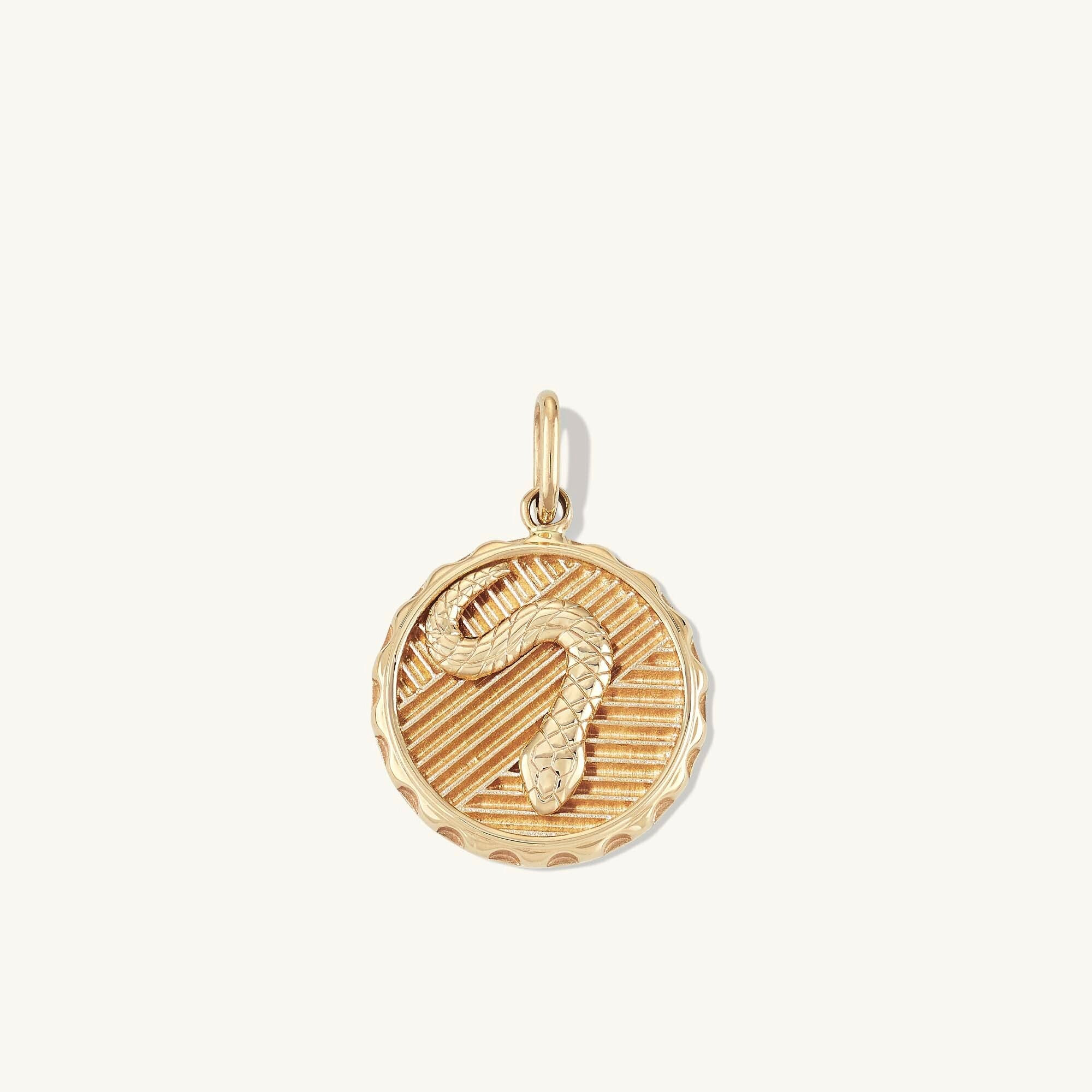 14k Gold Engravable Serpent Coin Pendant - Jewelry | Mejuri | Mejuri Fine Crew